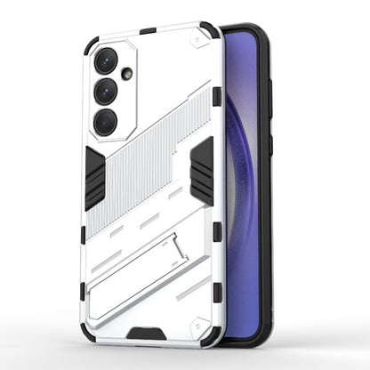 For Samsung Galaxy A35 5G Punk Armor 2 in 1 PC + TPU Shockproof Phone Case with Invisible Holder(White) - Galaxy Phone Cases by buy2fix | Online Shopping UK | buy2fix