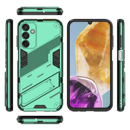 For Samsung Galaxy M15 5G Global Punk Armor 2 in 1 PC + TPU Shockproof Phone Case with Invisible Holder(Green) - Galaxy Phone Cases by buy2fix | Online Shopping UK | buy2fix