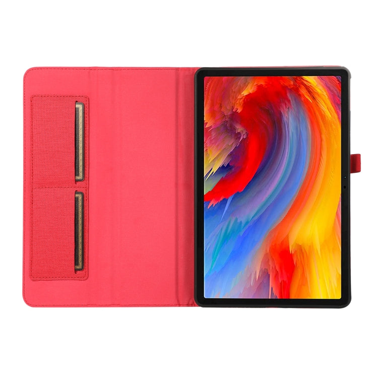 For Lenovo Tab M11 / Xiaoxin Pad 11 2024 Horizontal Flip TPU + Fabric PU Leather Tablet Case(Red) - Lenovo by buy2fix | Online Shopping UK | buy2fix