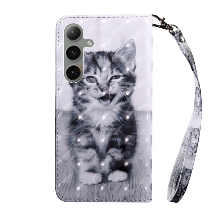 For Samsung Galaxy S24+ 5G 3D Painted Leather Phone Case(Smile Cat) - Galaxy S24+ 5G Cases by buy2fix | Online Shopping UK | buy2fix