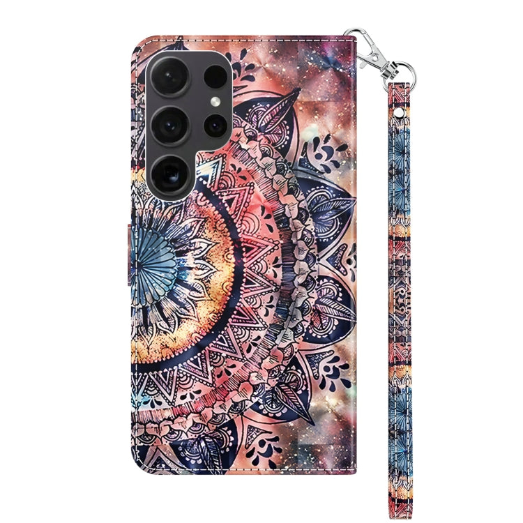 For Samsung Galaxy S24 Ultra 5G 3D Painted Leather Phone Case(Colorful Mandala) - Galaxy S24 Ultra 5G Cases by buy2fix | Online Shopping UK | buy2fix