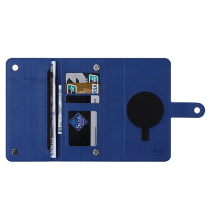 For iPhone 14 Pro Max ViLi GHB Series MagSafe Magnetic Zipper Leather Phone Case(Blue) - iPhone 14 Pro Max Cases by ViLi | Online Shopping UK | buy2fix