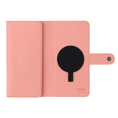 For iPhone 15 ViLi GHB Series MagSafe Magnetic Zipper Leather Phone Case(Pink) - iPhone 15 Cases by ViLi | Online Shopping UK | buy2fix