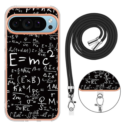 For Google Pixel 9 / 9 Pro Electroplating Dual-side IMD Phone Case with Lanyard(Equation) - Google Cases by buy2fix | Online Shopping UK | buy2fix