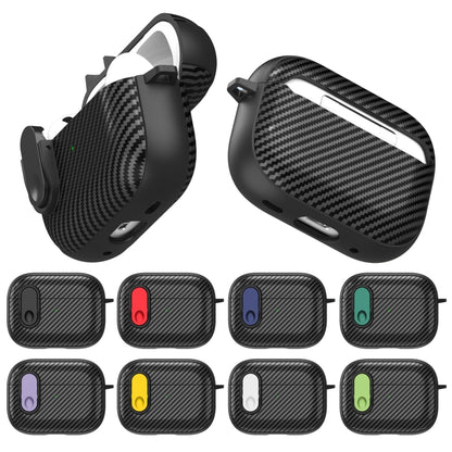 For AirPods 2 / 1 Carbon Fiber Texture Wireless Earphones Case with Security Lock(Blue) - For AirPods 1/2 by buy2fix | Online Shopping UK | buy2fix