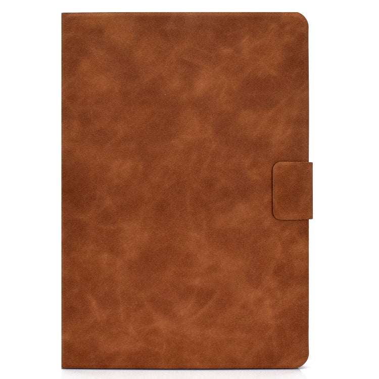 For iPad Pro 11 2024 Cowhide Texture Leather Smart Tablet Case(Brown) - iPad Pro 11 2024 Cases by buy2fix | Online Shopping UK | buy2fix