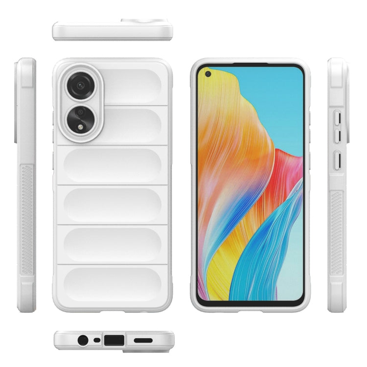 For OPPO A78 4G Global Magic Shield TPU + Flannel Phone Case(White) - OPPO Cases by buy2fix | Online Shopping UK | buy2fix