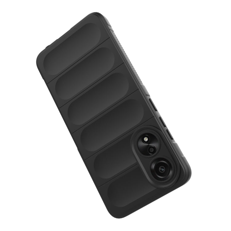 For OPPO A78 4G Global Magic Shield TPU + Flannel Phone Case(Dark Grey) - OPPO Cases by buy2fix | Online Shopping UK | buy2fix