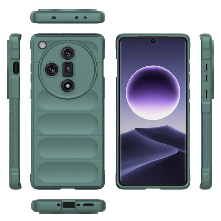 For OPPO Find X7 5G Magic Shield TPU + Flannel Phone Case(Dark Green) - OPPO Cases by buy2fix | Online Shopping UK | buy2fix