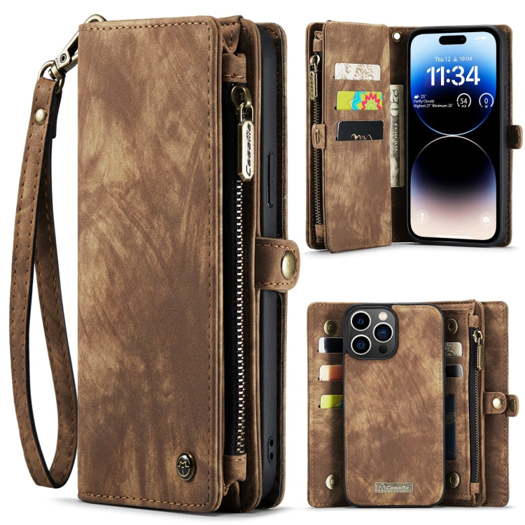 For iPhone 15 Pro CaseMe 008 Detachable Multifunctional Leather Phone Case(Brown) - iPhone 15 Pro Cases by CaseMe | Online Shopping UK | buy2fix