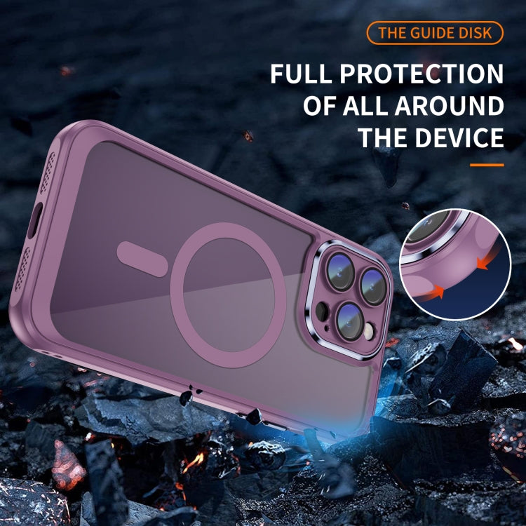 For iPhone 15 Pro Max MagSafe Magnetic PC + TPU Phone Case with Lens Film(Light Purple) - iPhone 15 Pro Max Cases by buy2fix | Online Shopping UK | buy2fix