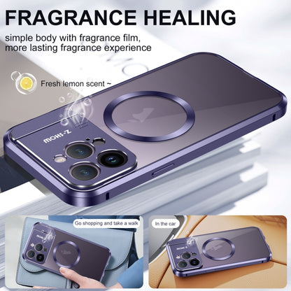 For iPhone 14 Pro Max Aromatherapy Holder Single-sided MagSafe Magnetic Phone Case(Purple) - iPhone 14 Pro Max Cases by buy2fix | Online Shopping UK | buy2fix