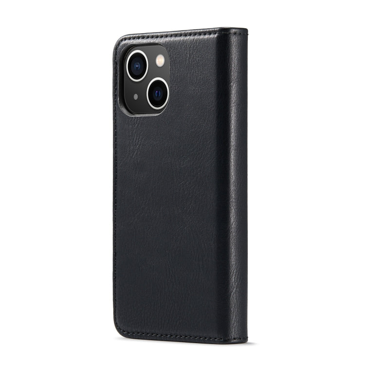 For iPhone 15 DG.MING Crazy Horse Texture Detachable Magnetic Leather Phone Case(Black) - iPhone 15 Cases by DG.MING | Online Shopping UK | buy2fix