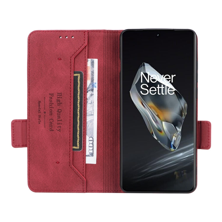 For OnePlus 12 Magnetic Clasp Leather Phone Case(Red) - OnePlus Cases by buy2fix | Online Shopping UK | buy2fix