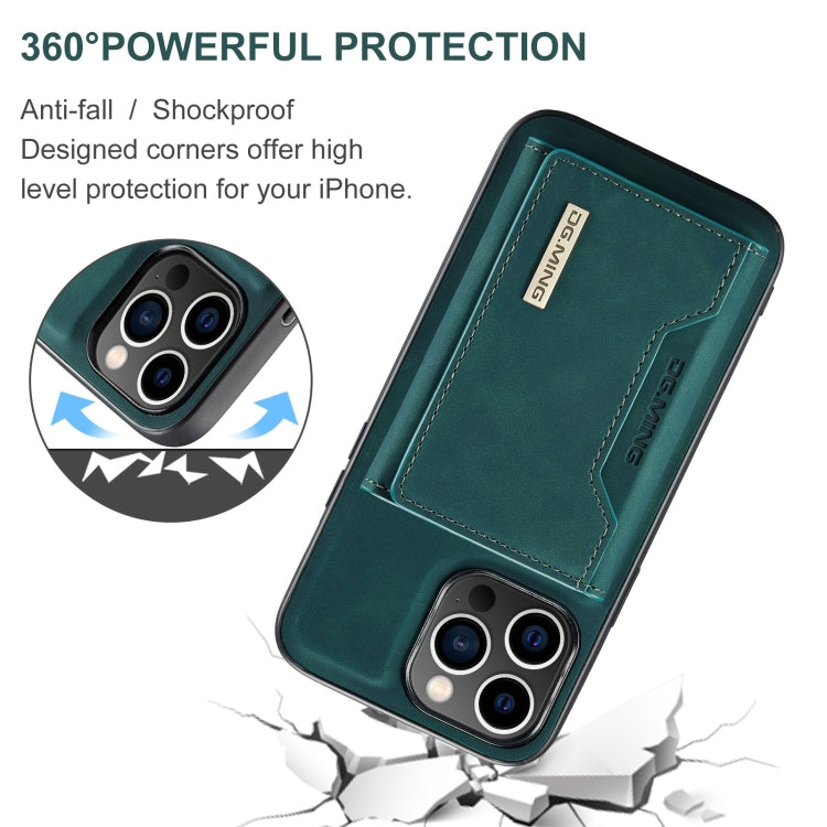 For iPhone 15 Pro Max DG.MING M2 Series 3-Fold Card Bag Wallet Leather Phone Case(Green) - iPhone 15 Pro Max Cases by DG.MING | Online Shopping UK | buy2fix