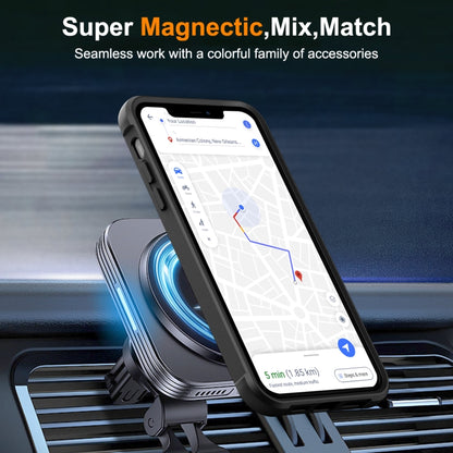 For iPhone 11 Pro Max MagSafe Magnetic Rotating Holder Phone Case(Black) - iPhone 11 Pro Max Cases by buy2fix | Online Shopping UK | buy2fix