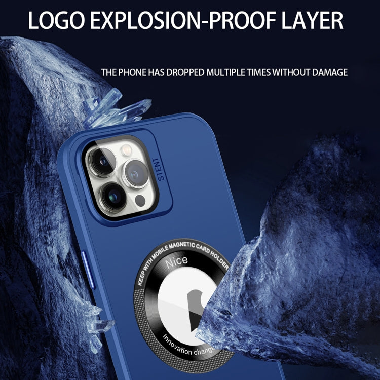 For iPhone 11 Pro Max Skin Feel Magnifier MagSafe Lens Holder Phone Case(Royal Blue) - iPhone 11 Pro Max Cases by buy2fix | Online Shopping UK | buy2fix