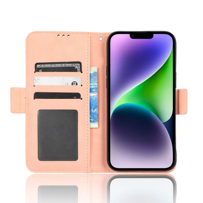 For iPhone 16 Skin Feel Calf Texture Card Slots Leather Phone Case(Pink) - iPhone 16 Cases by buy2fix | Online Shopping UK | buy2fix