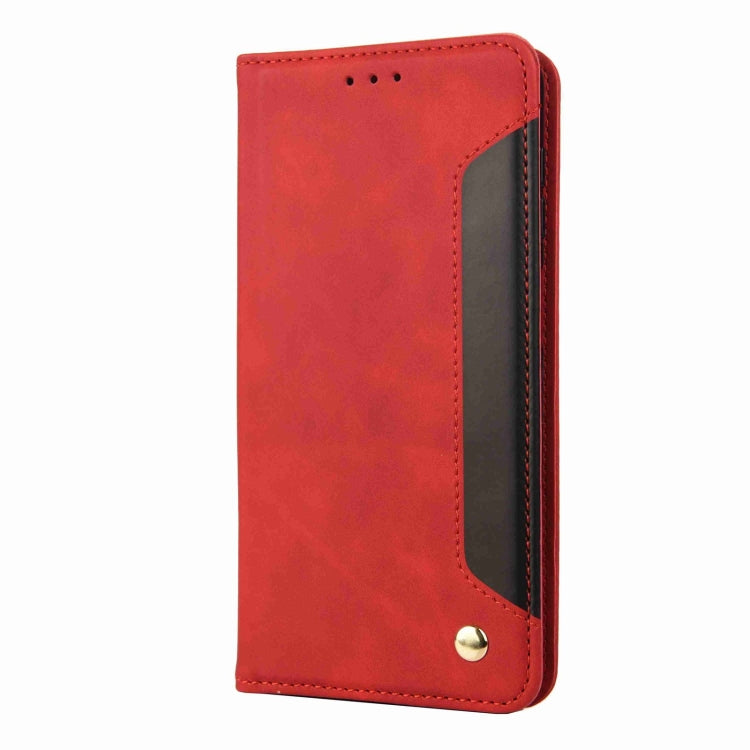 For iPhone 16 Pro Max Skin Feel Splicing Leather Phone Case(Red) - iPhone 16 Pro Max Cases by buy2fix | Online Shopping UK | buy2fix