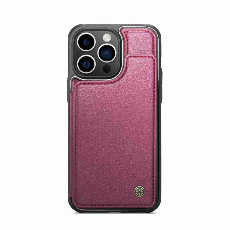 For iPhone 15 Pro Max CaseMe C22 Card Slots Holder RFID Anti-theft Phone Case(Wine Red) - iPhone 15 Pro Max Cases by CaseMe | Online Shopping UK | buy2fix