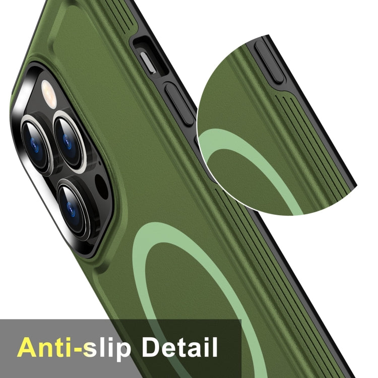 For iPhone 15 Pro Max Shield Armor MagSafe TPU Hybrid PC Phone Case(Grass Green) - iPhone 15 Pro Max Cases by buy2fix | Online Shopping UK | buy2fix
