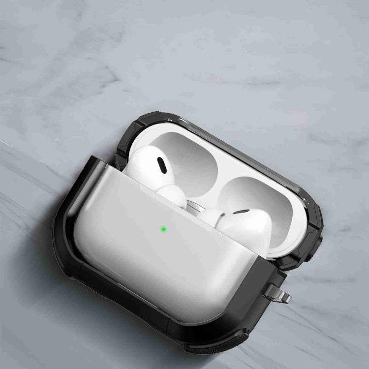 For AirPods 2 / 1 Thunder Transparent Armor Wireless Earphones Protective Case(Black) - For AirPods 1/2 by buy2fix | Online Shopping UK | buy2fix