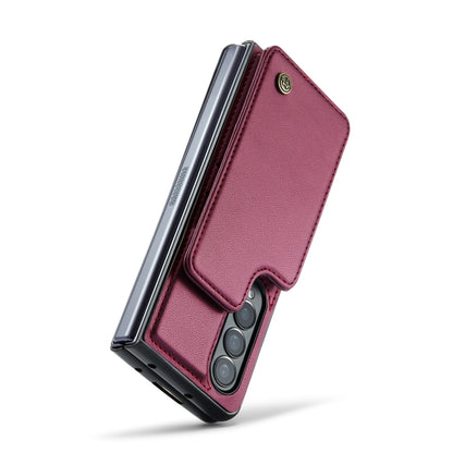 For Samsung Galaxy Z Fold3 5G CaseMe C22 PC+TPU Business Style RFID Anti-theft Leather Phone Case(Wine Red) - Galaxy Phone Cases by CaseMe | Online Shopping UK | buy2fix