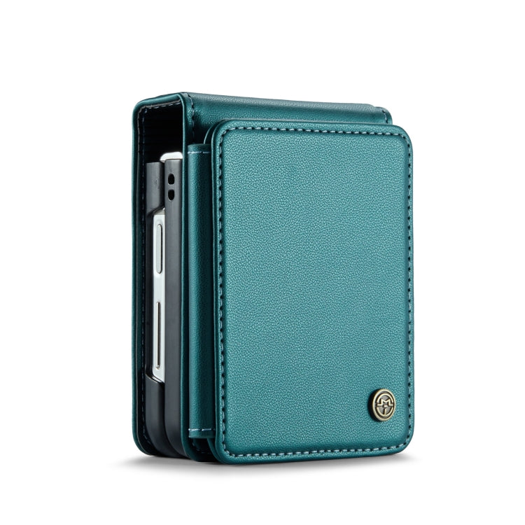 For Samsung Galaxy Z Flip4 5G CaseMe C22 PC+TPU Business Style RFID Anti-theft Leather Phone Case(Blue Green) - Galaxy Z Flip4 5G Cases by CaseMe | Online Shopping UK | buy2fix