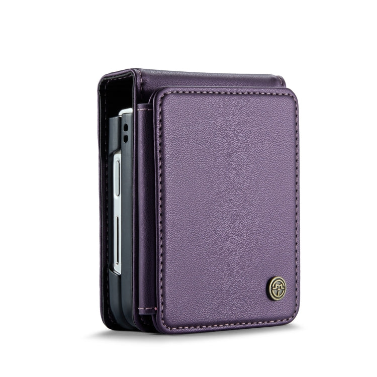 For Samsung Galaxy Z Flip4 5G CaseMe C22 PC+TPU Business Style RFID Anti-theft Leather Phone Case(Purple) - Galaxy Z Flip4 5G Cases by CaseMe | Online Shopping UK | buy2fix