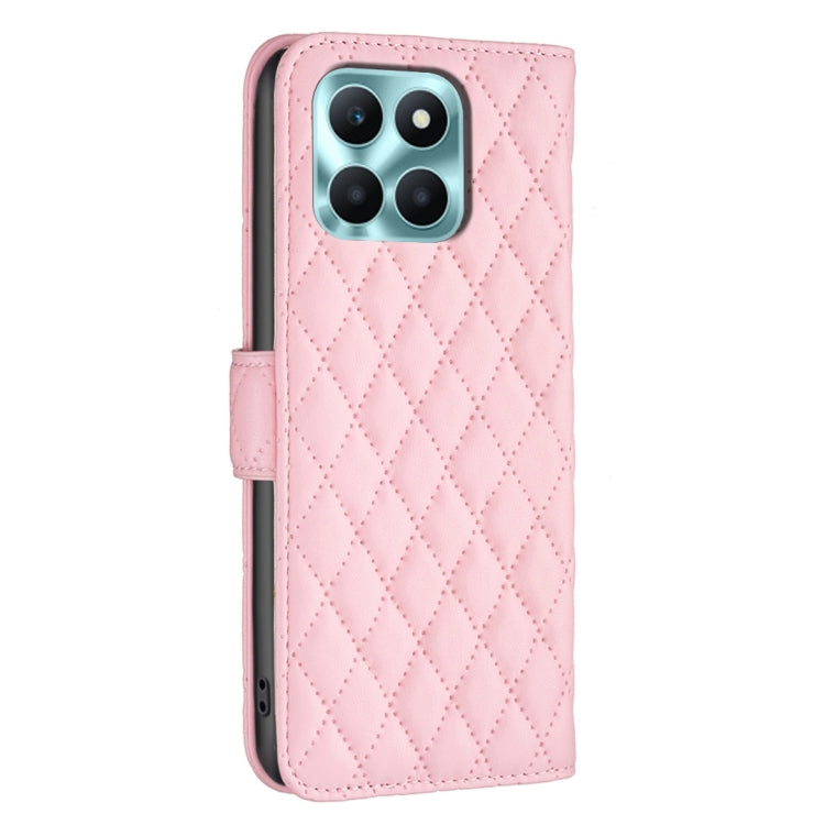 For Honor X6a Diamond Lattice Wallet Flip Leather Phone Case(Pink) - Honor Cases by buy2fix | Online Shopping UK | buy2fix