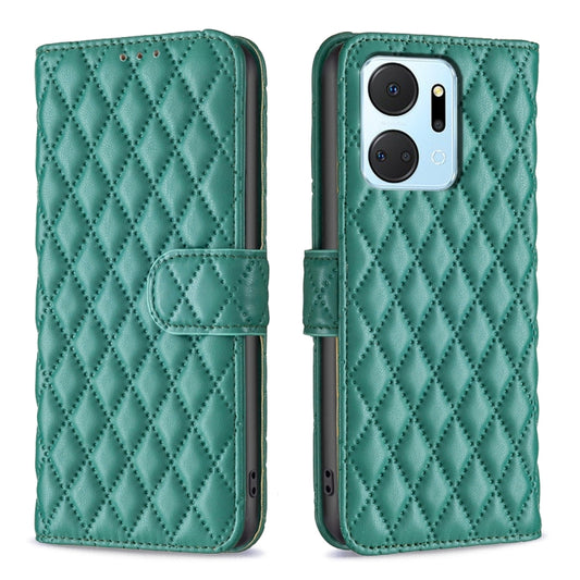 For Honor X7a Diamond Lattice Wallet Flip Leather Phone Case(Green) - Honor Cases by buy2fix | Online Shopping UK | buy2fix