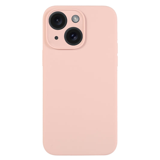 For iPhone 15 Pure Color Liquid Silicone Fine Pore Phone Case(Sand Pink) - iPhone 15 Cases by buy2fix | Online Shopping UK | buy2fix