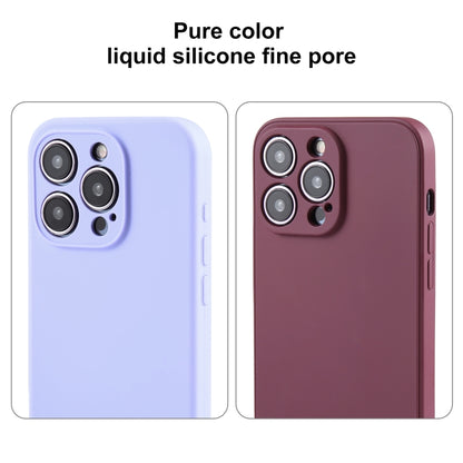 For iPhone 15 Plus Pure Color Liquid Silicone Fine Pore Phone Case(Grey Blue) - iPhone 15 Plus Cases by buy2fix | Online Shopping UK | buy2fix