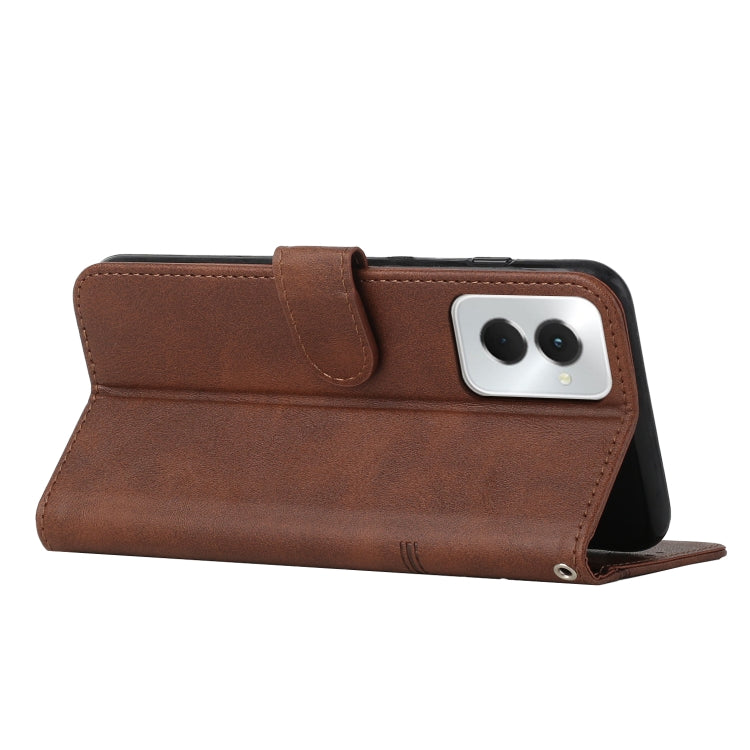 For Motorola Moto G Power 2024 Stitching Calf Texture Buckle Leather Phone Case(Brown) - Motorola Cases by buy2fix | Online Shopping UK | buy2fix