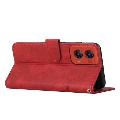 For Motorola Moto G Stylus 5G 2024 Stitching Calf Texture Buckle Leather Phone Case(Red) - Motorola Cases by buy2fix | Online Shopping UK | buy2fix