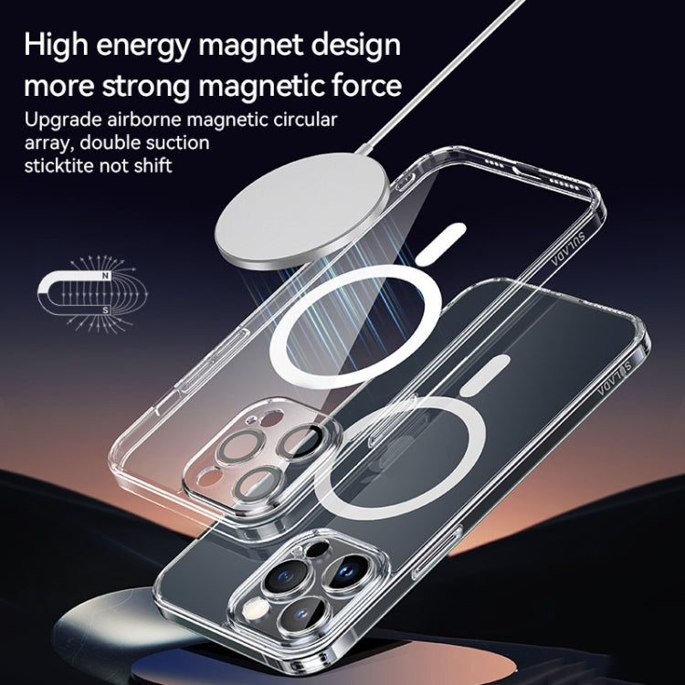 For iPhone 15 SULADA Jingpin Series MagSafe All-inclusive Lens Electroplated TPU Phone Case(Transparent Black) - iPhone 15 Cases by SULADA | Online Shopping UK | buy2fix
