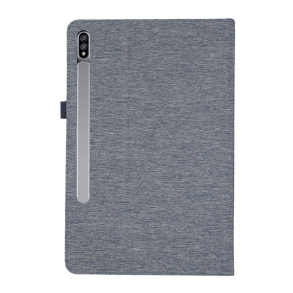 For Samsung Galaxy Tab S9 Ultra Horizontal Flip TPU + Fabric PU Leather Tablet Case(Dark Blue) - Galaxy Tab S9 Ultra Cases by buy2fix | Online Shopping UK | buy2fix