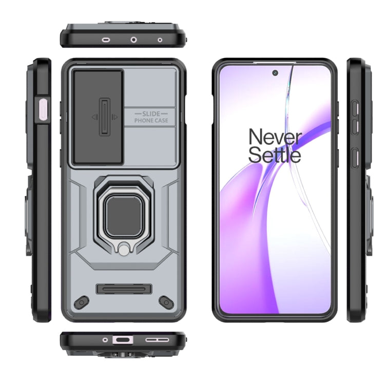 For OnePlus ACE 3V Sliding Camshield TPU + PC Shockproof Phone Case with Holder(Grey) - OnePlus Cases by buy2fix | Online Shopping UK | buy2fix