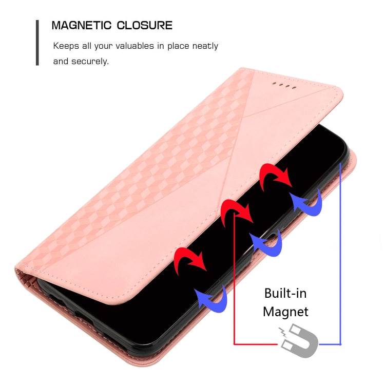 For Motorola Moto G Power 5G 2024 Diamond Splicing Skin Feel Magnetic Leather Phone Case(Rose Gold) - Motorola Cases by buy2fix | Online Shopping UK | buy2fix