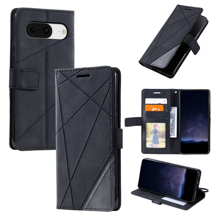 For Google Pixel 9 Skin Feel Splicing Leather Phone Case(Black) - Google Cases by buy2fix | Online Shopping UK | buy2fix