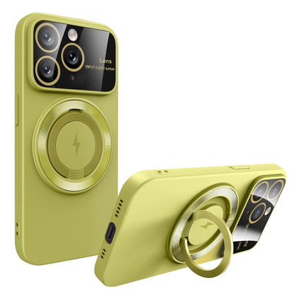 For iPhone 11 Pro Max Large Window MagSafe Magnetic Holder Phone Case(Avocado Green) - iPhone 11 Pro Max Cases by buy2fix | Online Shopping UK | buy2fix