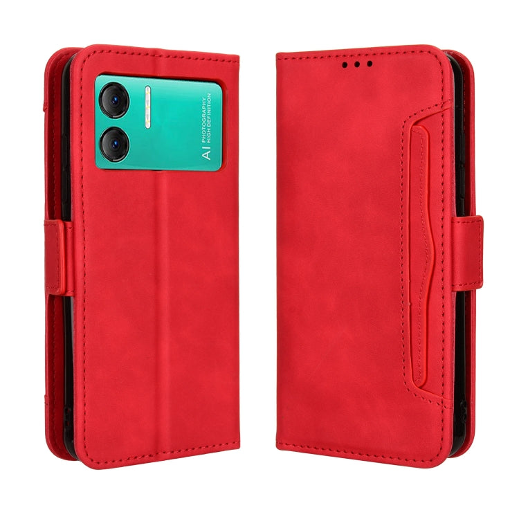 For Doogee X98 Skin Feel Calf Texture Card Slots Leather Phone Case(Red) - Doogee Cases by buy2fix | Online Shopping UK | buy2fix