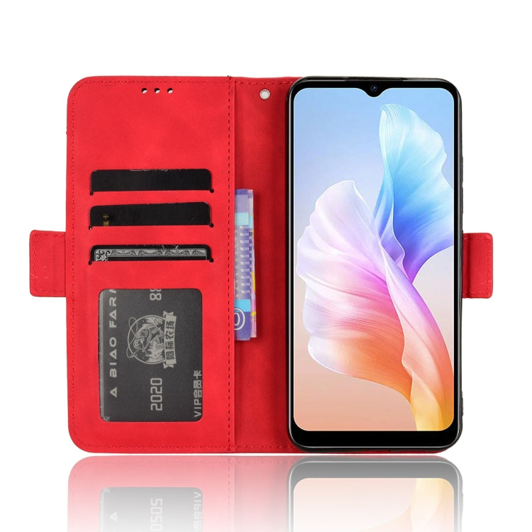 For Doogee X98 Skin Feel Calf Texture Card Slots Leather Phone Case(Red) - Doogee Cases by buy2fix | Online Shopping UK | buy2fix