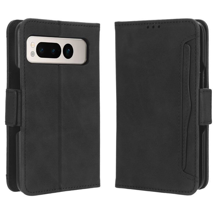 For Google Pixel Fold Skin Feel Calf Texture Card Slots Leather Phone Case(Black) - Google Cases by buy2fix | Online Shopping UK | buy2fix