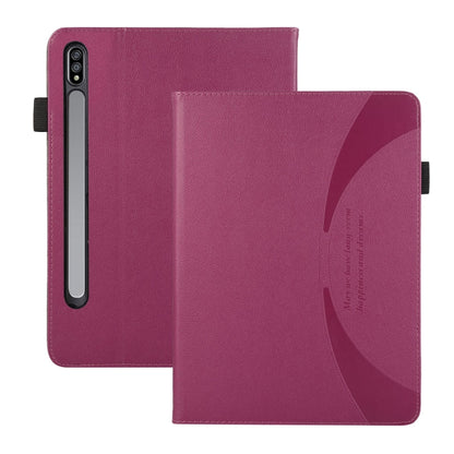 For Samsung Galaxy Tab S9 / S8 / S7 Litchi Texture Leather Sucker Tablet Case(Purple) - Other Galaxy Tab PC by buy2fix | Online Shopping UK | buy2fix