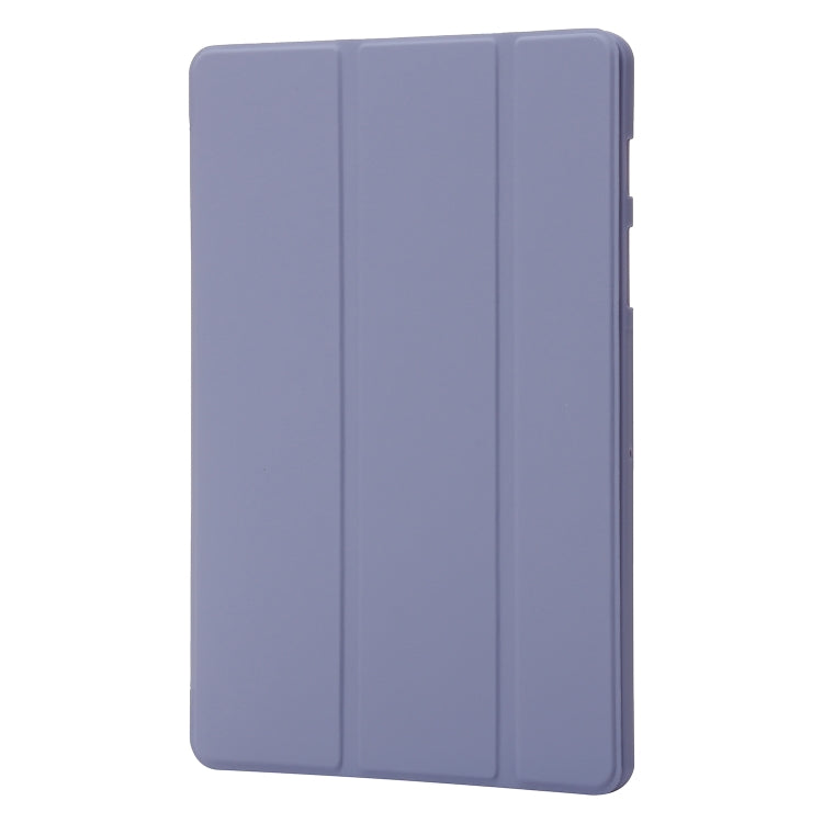 For Samsung Galaxy Tab S9+ 3-Fold Holder Silicone Leather Tablet Case(Purple) - Galaxy Tab S9+ Cases by buy2fix | Online Shopping UK | buy2fix