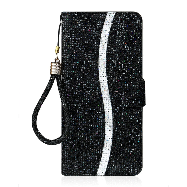 For iPhone 16 Pro Max Glitter Powder Filp Leather Phone Case(Black) - iPhone 16 Pro Max Cases by buy2fix | Online Shopping UK | buy2fix