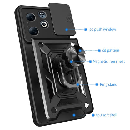 For Infinix Smart 8 Plus / 8 Pro Sliding Camera Cover Design TPU+PC Phone Case(Blue) - Infinix Cases by buy2fix | Online Shopping UK | buy2fix