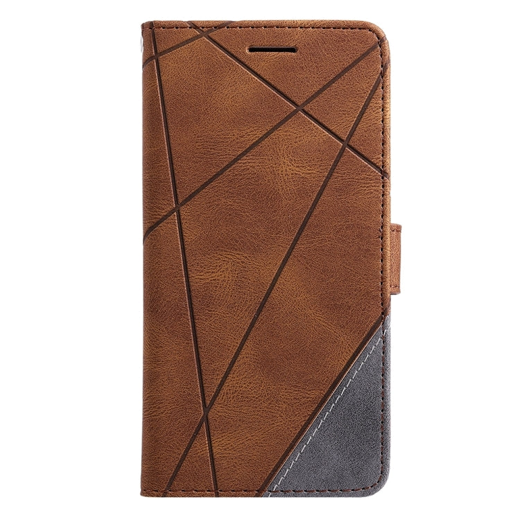 For iPhone 16 Pro Max Skin Feel Splicing Leather Phone Case(Brown) - iPhone 16 Pro Max Cases by buy2fix | Online Shopping UK | buy2fix