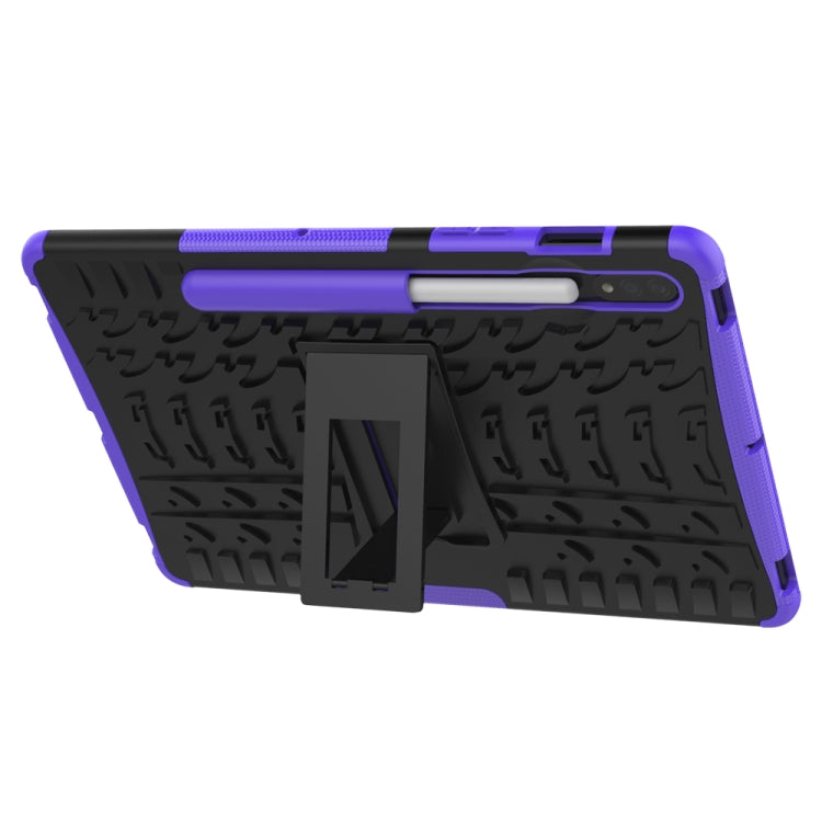 For Samsung Galaxy Tab S9 / S7 / S8 Tire Texture TPU + PC Tablet Case(Purple) - Galaxy Tab S9 Cases by buy2fix | Online Shopping UK | buy2fix